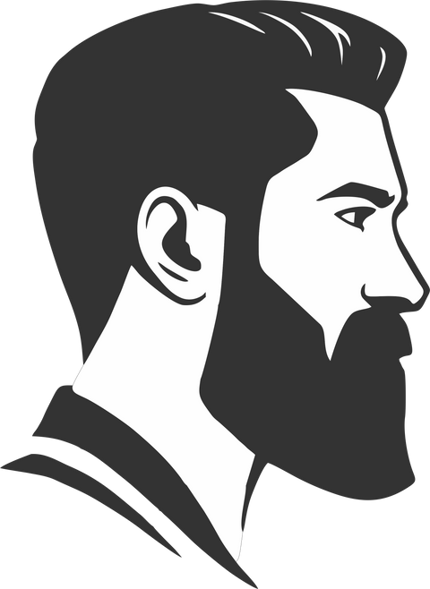 Face of Man with Beard Illustration